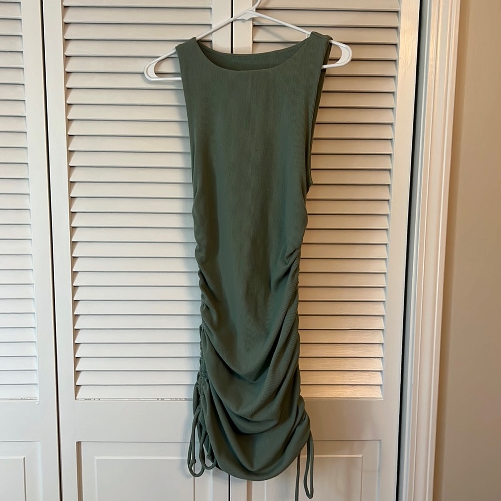 Native Daughters ruched bodycon mini tank dress